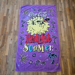 Vintage 1992 Coca Cola Red Hot Summer Beach Towel